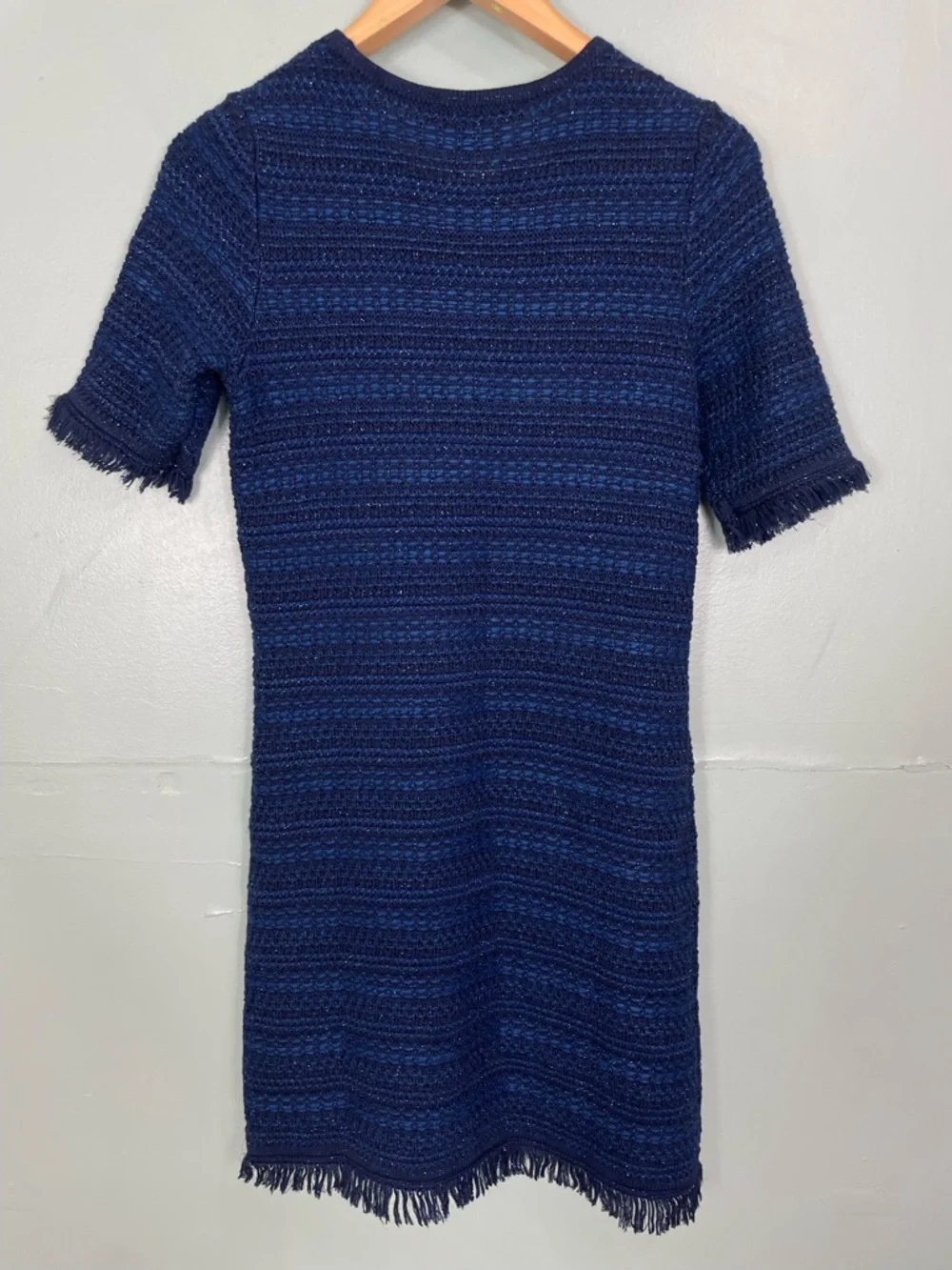 Lilly‎ Pulitzer Beckington Mini Sweater Dress Tweed Navy Blue Women Small
